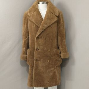 Forties Vintage Alpaca Wool Fur Men's Stadium Coat Long Ivy League Football 40s